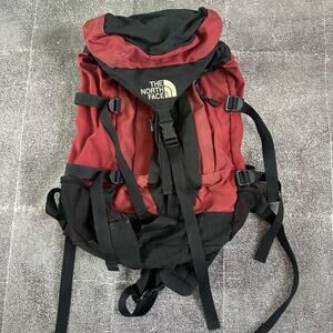 Men's Vintage 90's The North Face Red Black Rucksack Hiking Day Pack Backpack